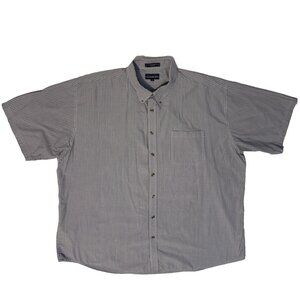 Damon Gray Plaid 3XT Shirt Cotton Blend Button Up Short Sleeve